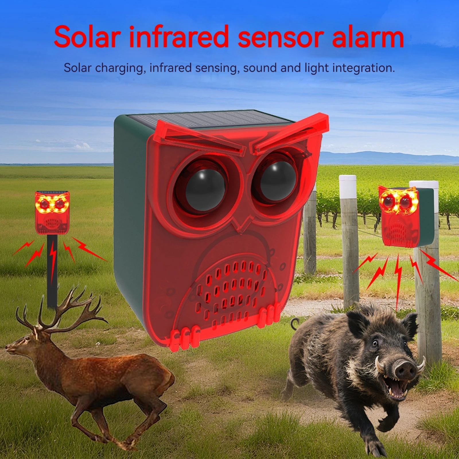 Pet Immune Pir Sensor - Zewnętrzny, wodoodporny, solarny alarm z czujnikiem