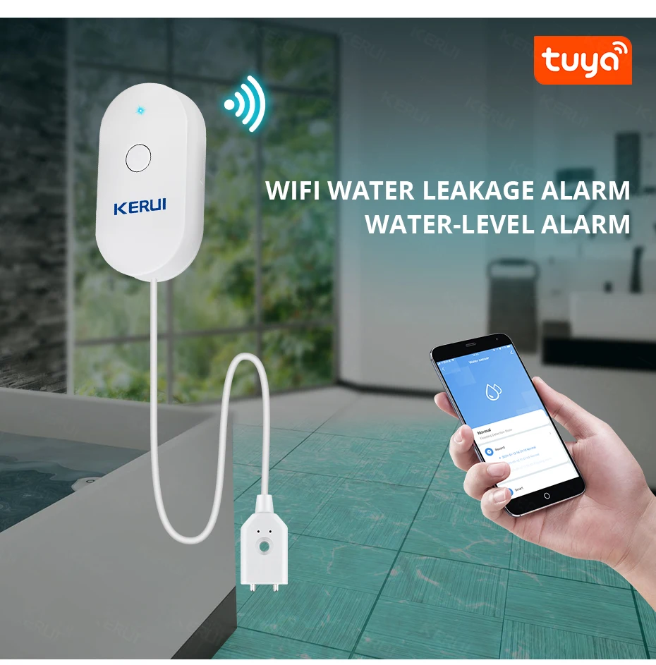 Czujnik zalania WiFi KERUI Sma – Home Security Monitoring recenzja i cena