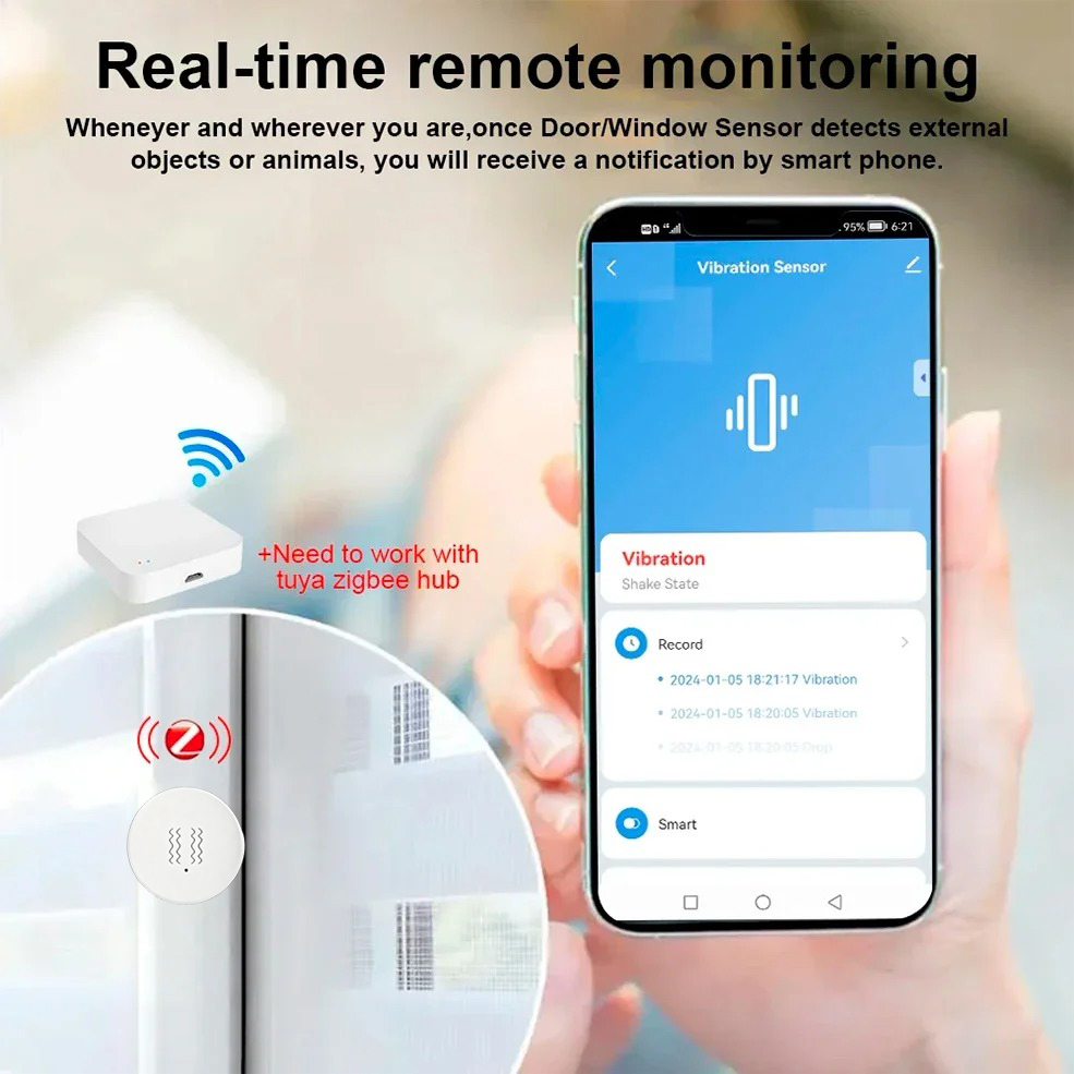Inteligentny czujnik wibracji  – Home Security Monitoring recenzja i cena